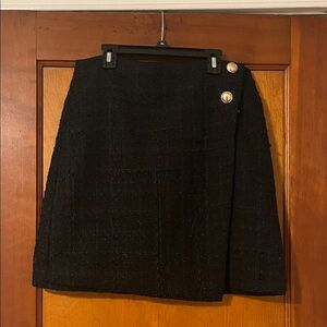 Nine West Black Mini Skirt with Gold Buttons